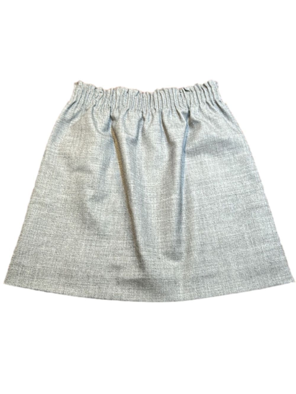 J. CREW Factory Gray Wool Skirt w/ Ruffle Elastic Waist & Front Pockets Size 0 - Picture 2 of 7
